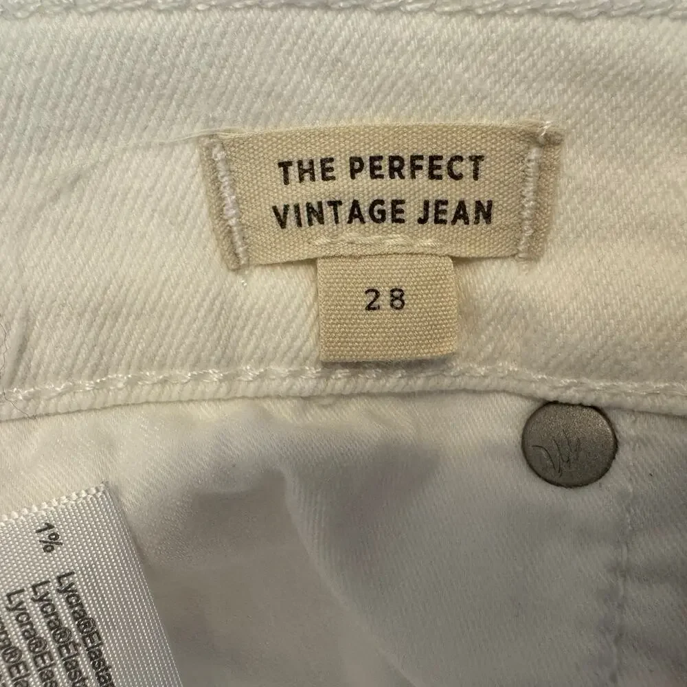 Madewell The Perfect Vintage Straight Leg Jean in Cream Size 28 - Picture 6 of 10